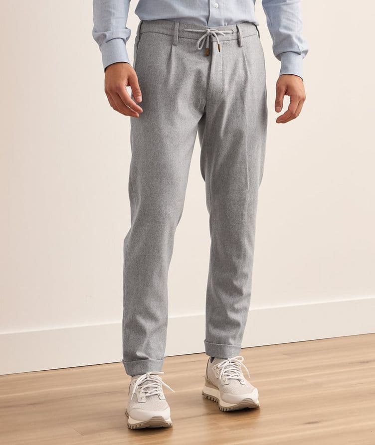 Stretch Wool-Cashmere Flannel Joggers  image 2