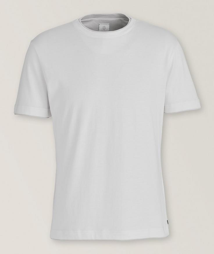 Eleventy Tipped Giza Cotton T-Shirt 