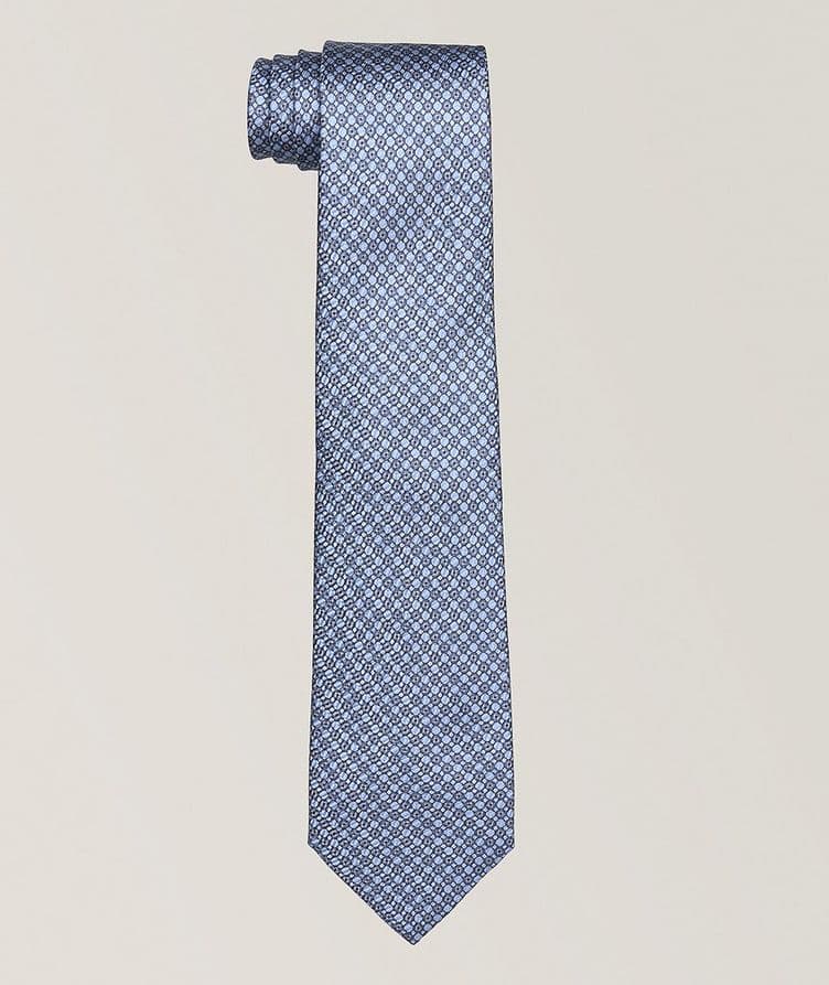 Micro Motif Silk Tie  image 0