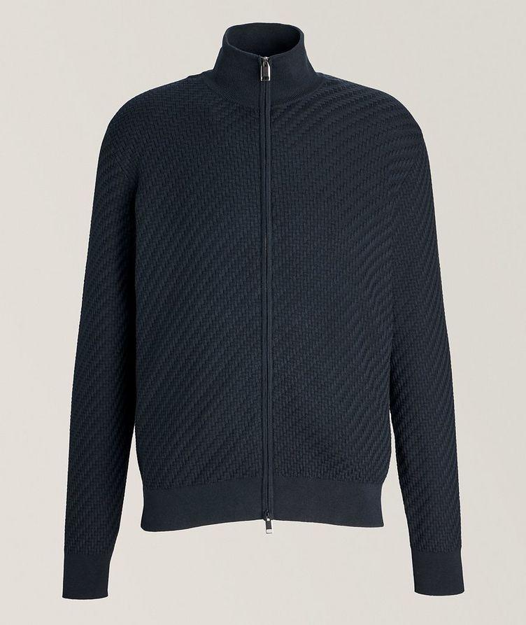 Cotton, Silk & Cashmere Basketweave Full Zip Blouson image 0