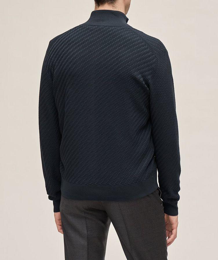 Cotton, Silk & Cashmere Basketweave Full Zip Blouson image 2