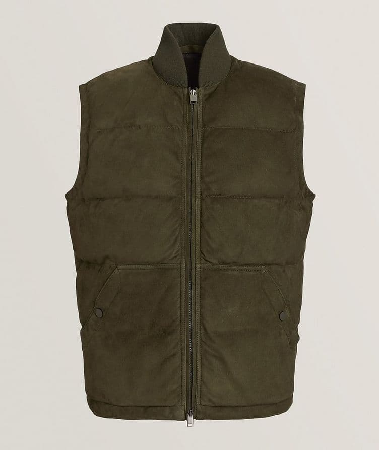 Quilted Lambskin-Suede Puffer Vest image 0