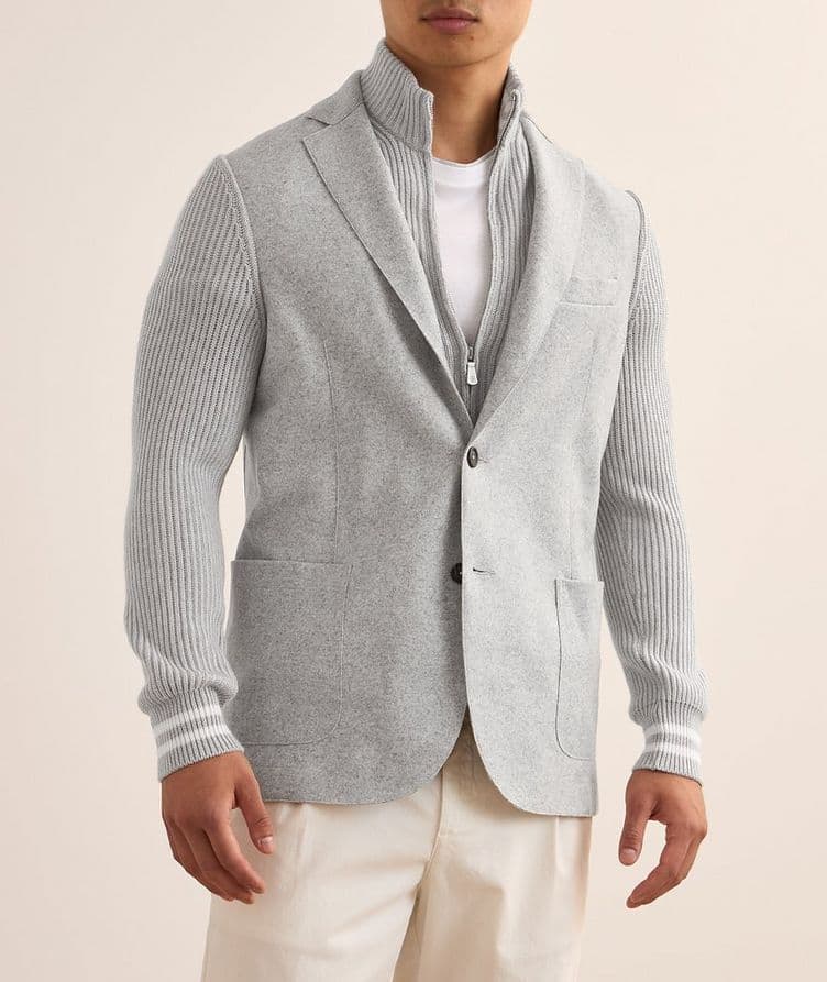 Wool-Blend Knitted Sport Jacket image 1