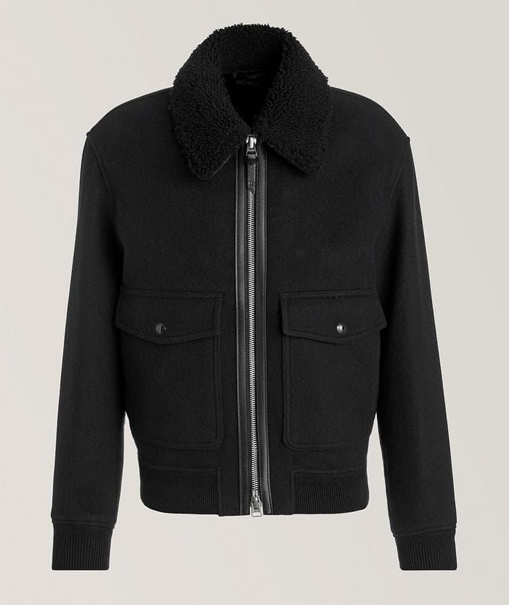 TOM FORD Blouson de coupe classique avec col en rason