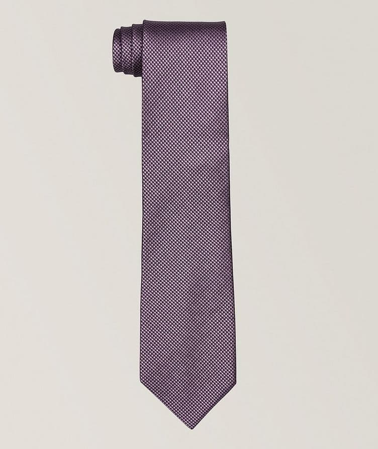 Micro Checked Silk Tie  image 0