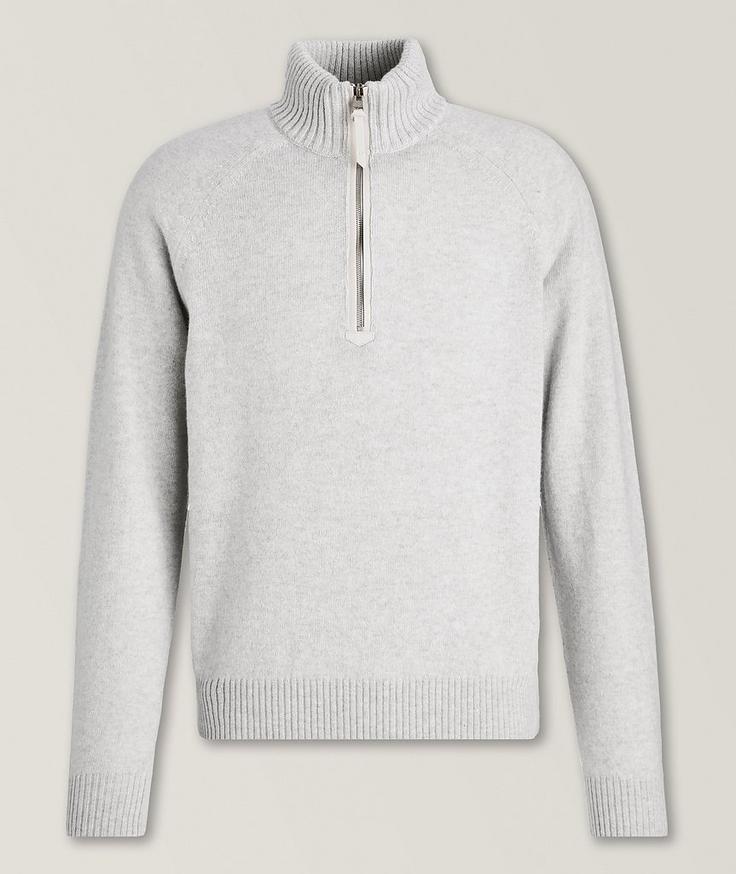 TOM FORD Lambswool-Cashmere Half Zip Sweater 