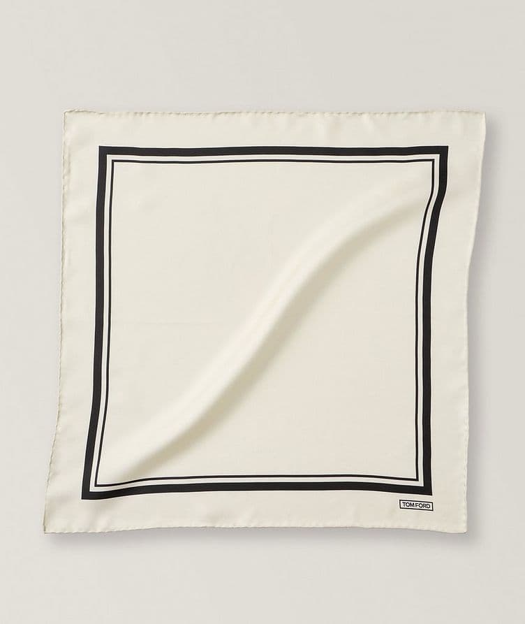 Contrast Border Silk Pocket Square image 0