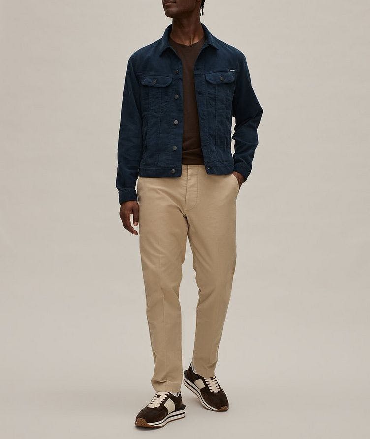 Pleated Cotton-Blend Chino Pants  image 3