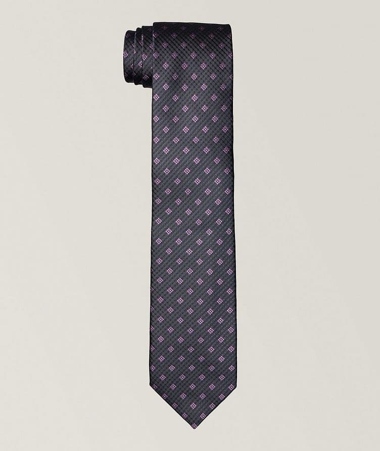 Checkered Medallion Silk Tie  image 0