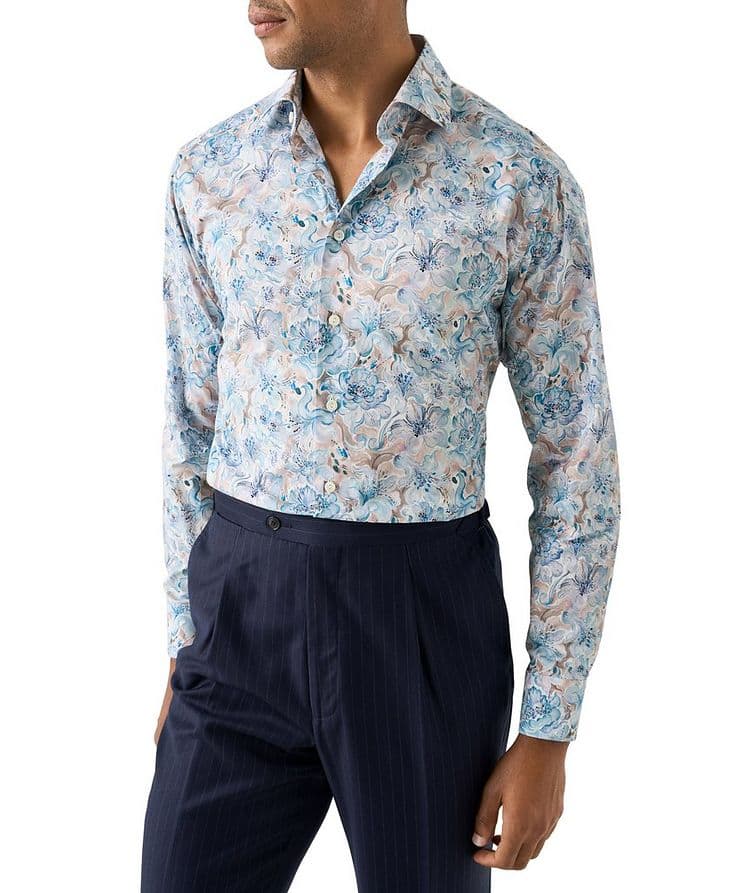 Contemporary-Fit Floral Elevated Twill Dress Shirt image 1