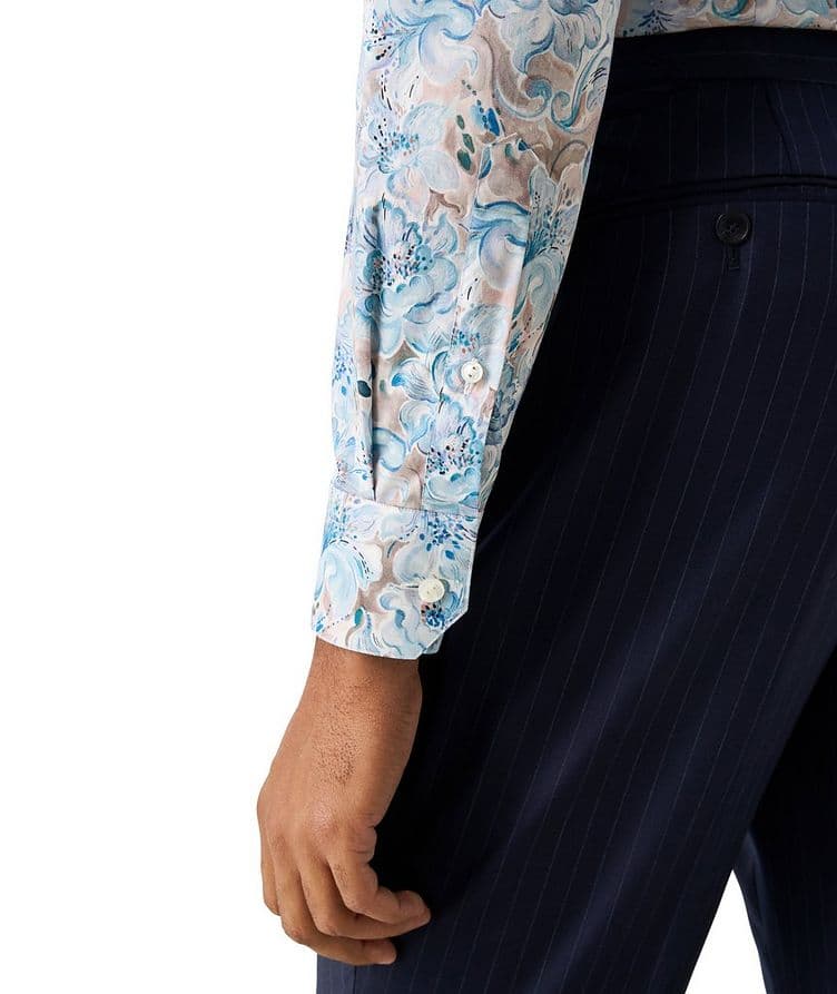 Contemporary-Fit Floral Elevated Twill Dress Shirt image 3