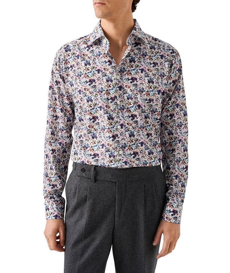 Chemise en twill de coton à motif floral de coupe amincie image 1