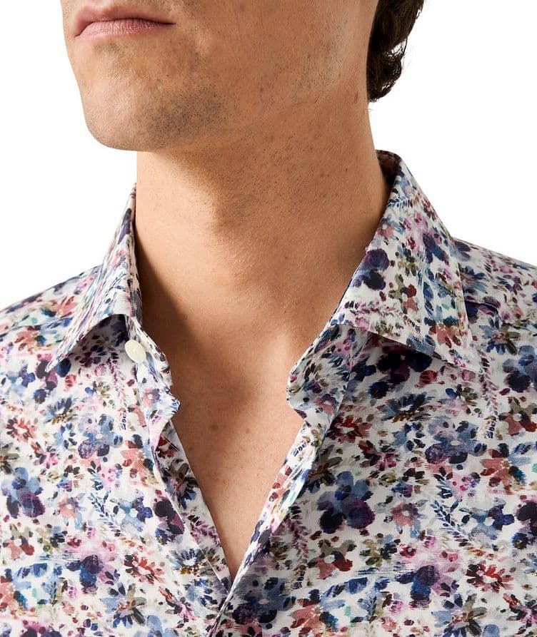 Chemise en twill de coton à motif floral de coupe amincie image 3