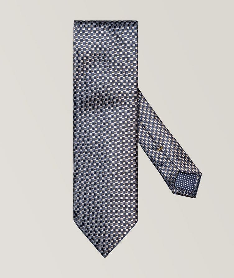 Geometric Woven Silk Tie image 0