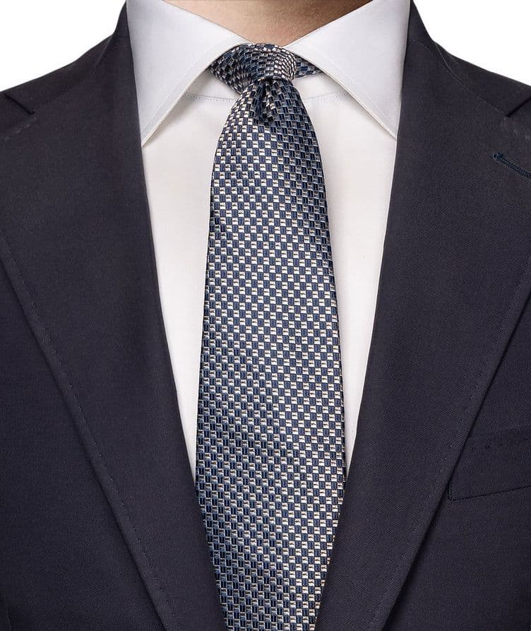 Geometric Woven Silk Tie image 2