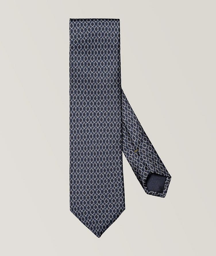 Geometric Woven Silk Tie image 0