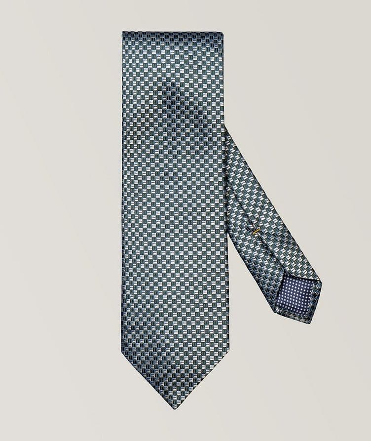 Geometric Woven Silk Tie image 0