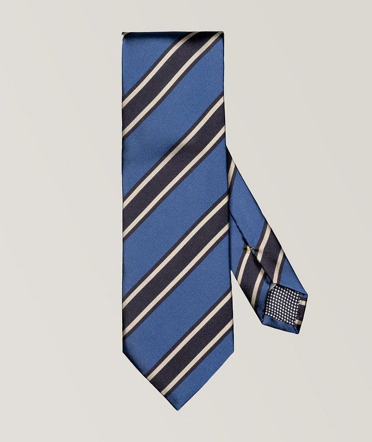 Striped Woven Silk Tie image 0