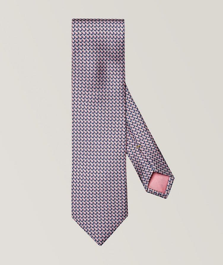 Geometric Woven Silk Tie image 0