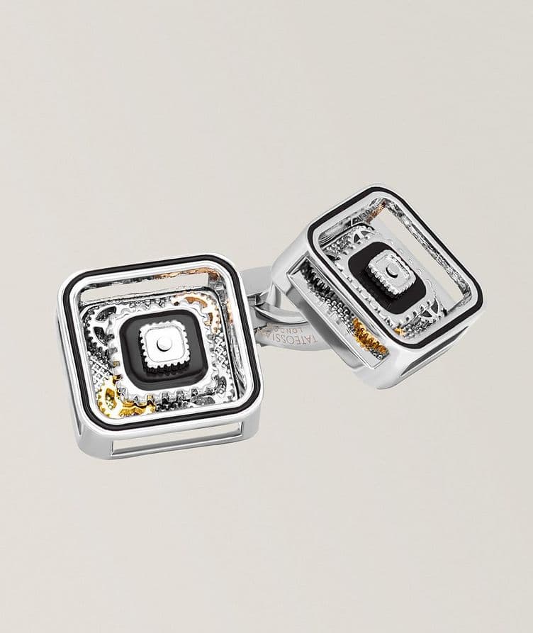 Polished Quadrato Gear Cufflinks image 0