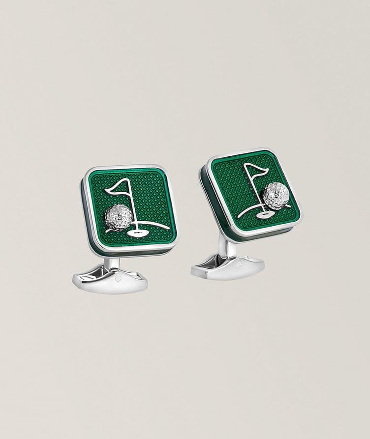 Boutons de manchette balles et drapeaux de golf, collection sportive image 0