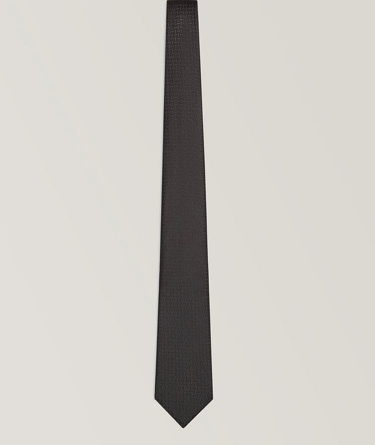 Jacquard Chevron Silk-Blend Tie image 0