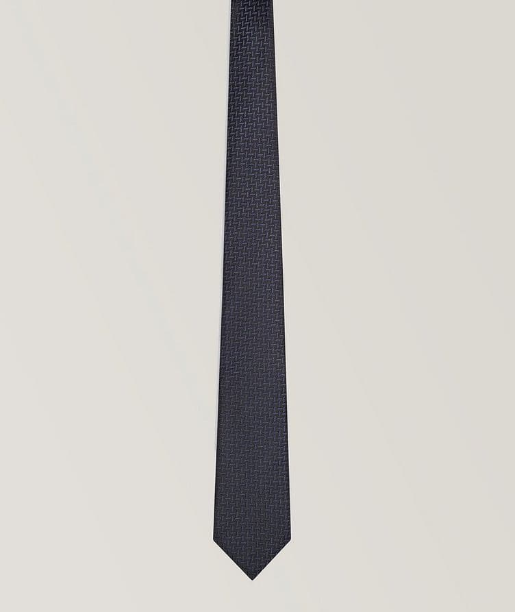 Jacquard Chevron Silk-Blend Tie image 0