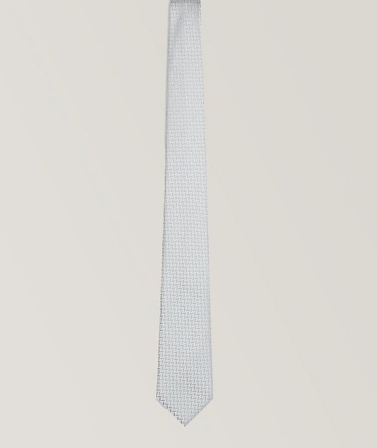 Jacquard Chevron Silk-Blend Tie image 0