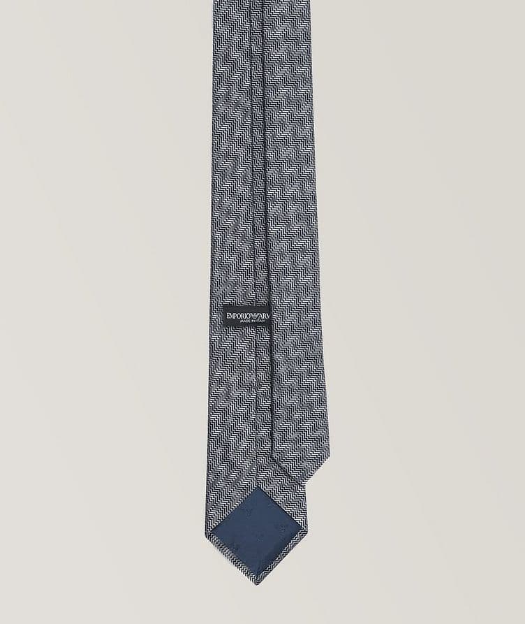 Jacquard Op-Art Motif Silk Tie image 1