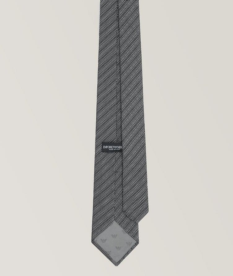 Jacquard Op-Art Motif Silk Tie image 1