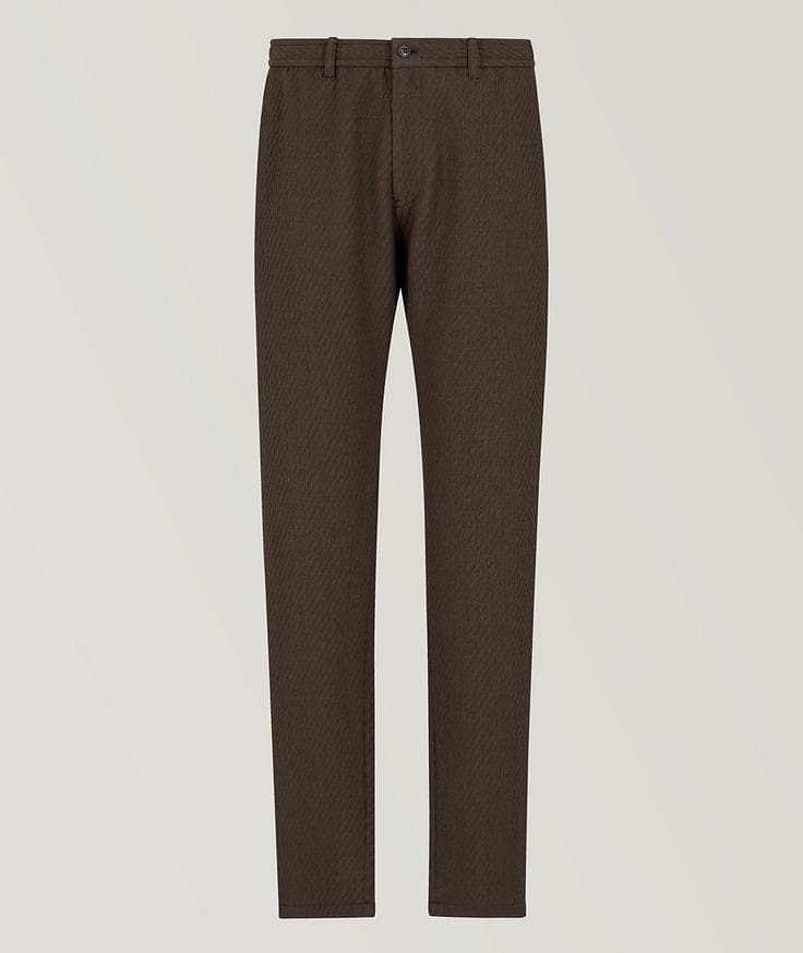 Emporio Armani Pantalon en laine vierge extensible texturée