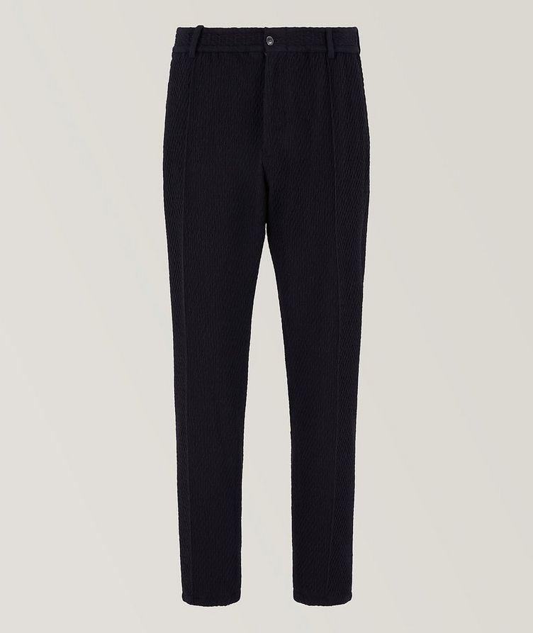 Stretch-Virgin Wool Textured Pants  image 0