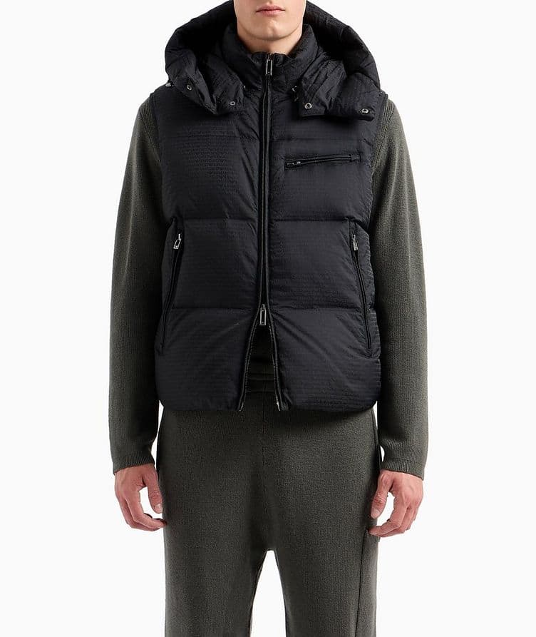 Jacquard Hooded Down Jacket image 1