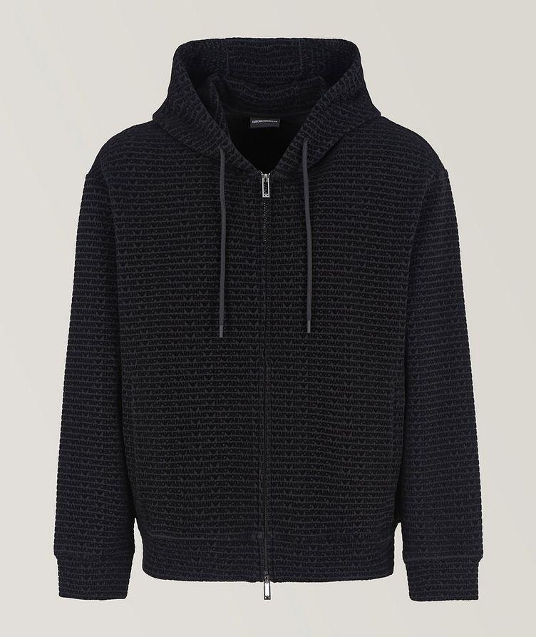 All-Over Logo Flocking Hooded Sweater image 0