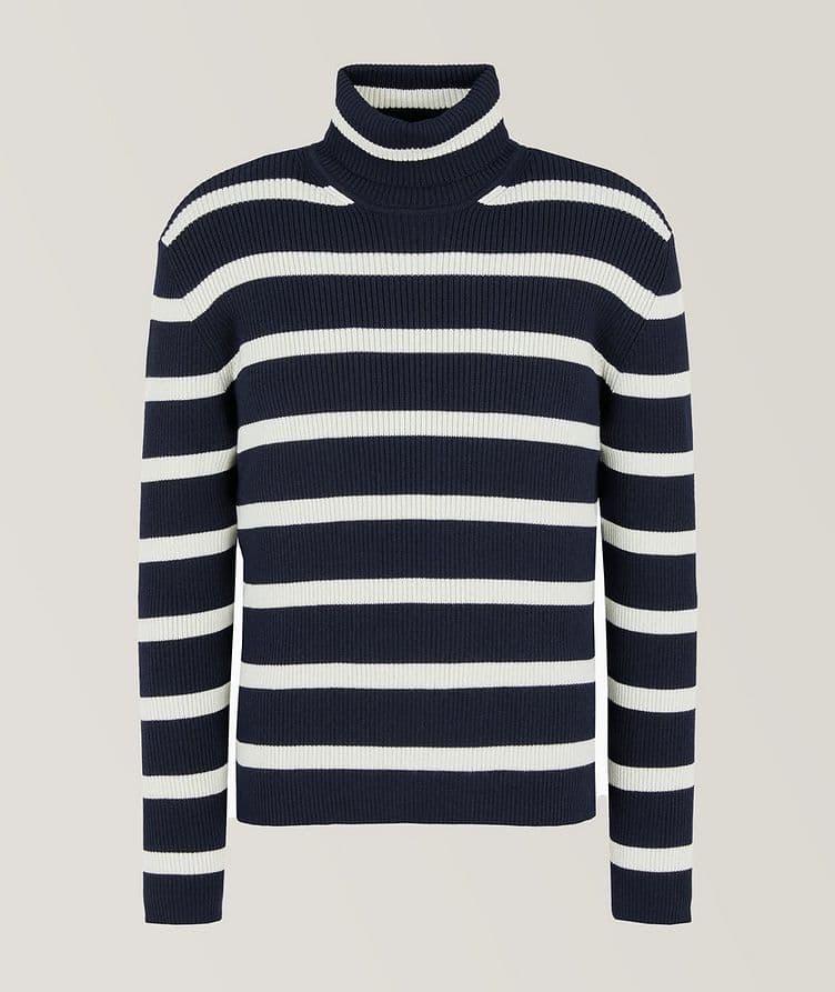 Striped Wool-Cotton Turtleneck image 0