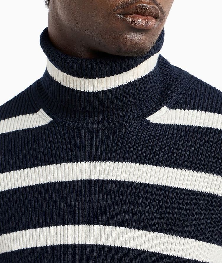 Striped Wool-Cotton Turtleneck image 3