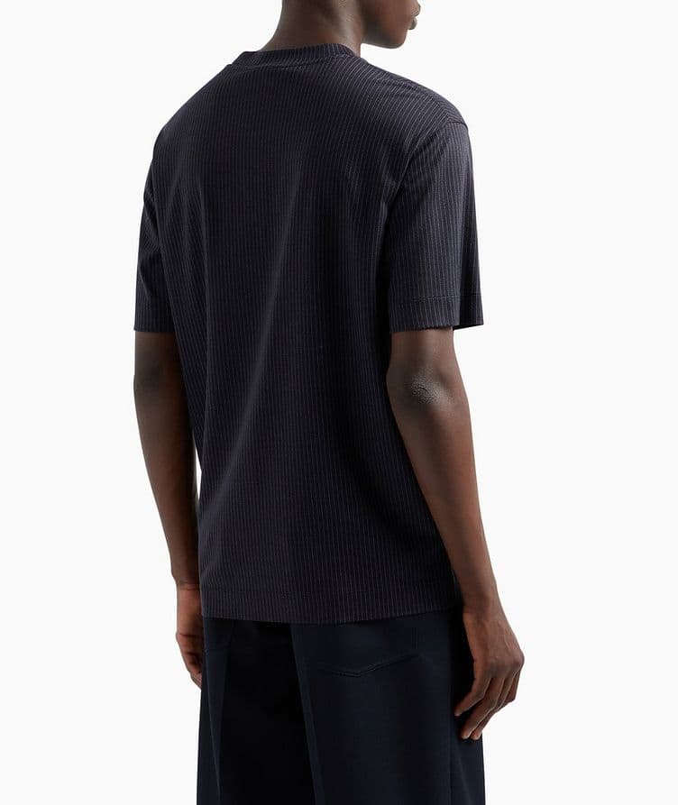 Pinstripe Lyocell-Cotton T-Shirt image 2