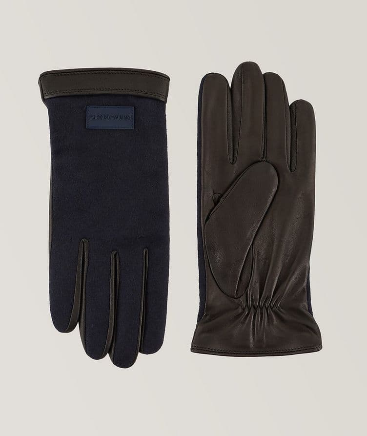 Gants en cuir nappa et en laine image 0