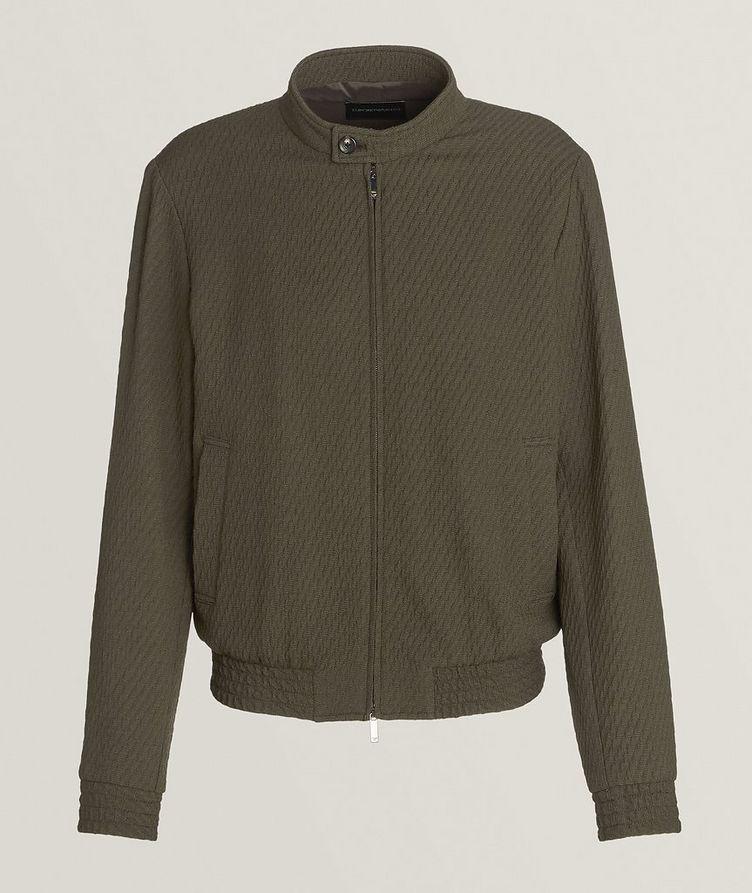 Stretch-Virgin Wool Textured Blouson Jacket  image 0