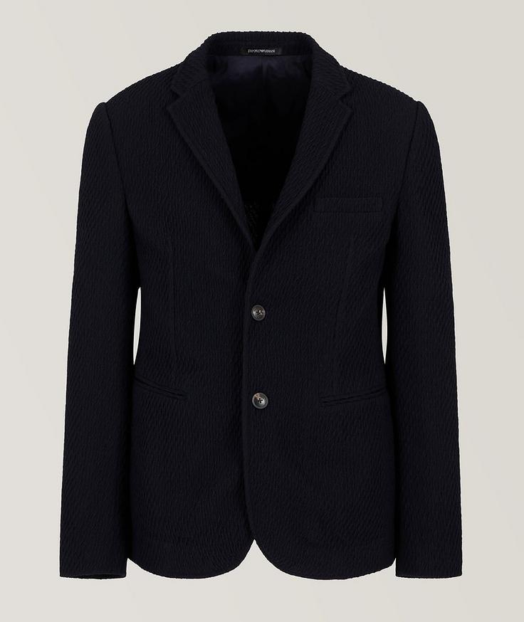 Emporio Armani Textured Stretch-Virgin Wool Sport Jacket