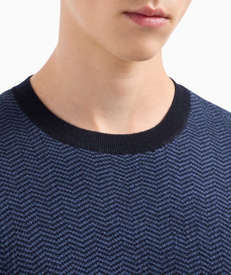 Chevron Jacquard Cotton T-Shirt  image 3