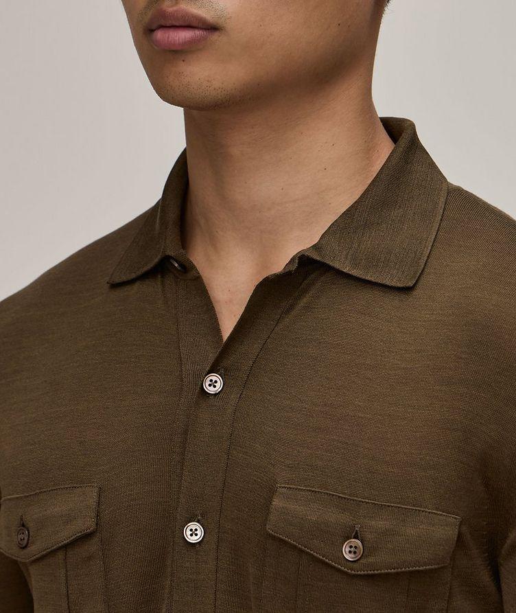 Silk-Blend Long-Sleeve Military Polo image 3