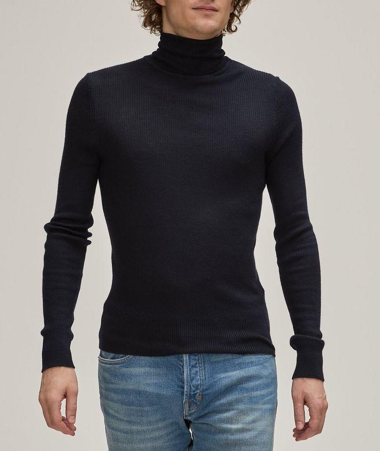 Wool, Silk & Cashmere Ribbed Turtleneck  image 1