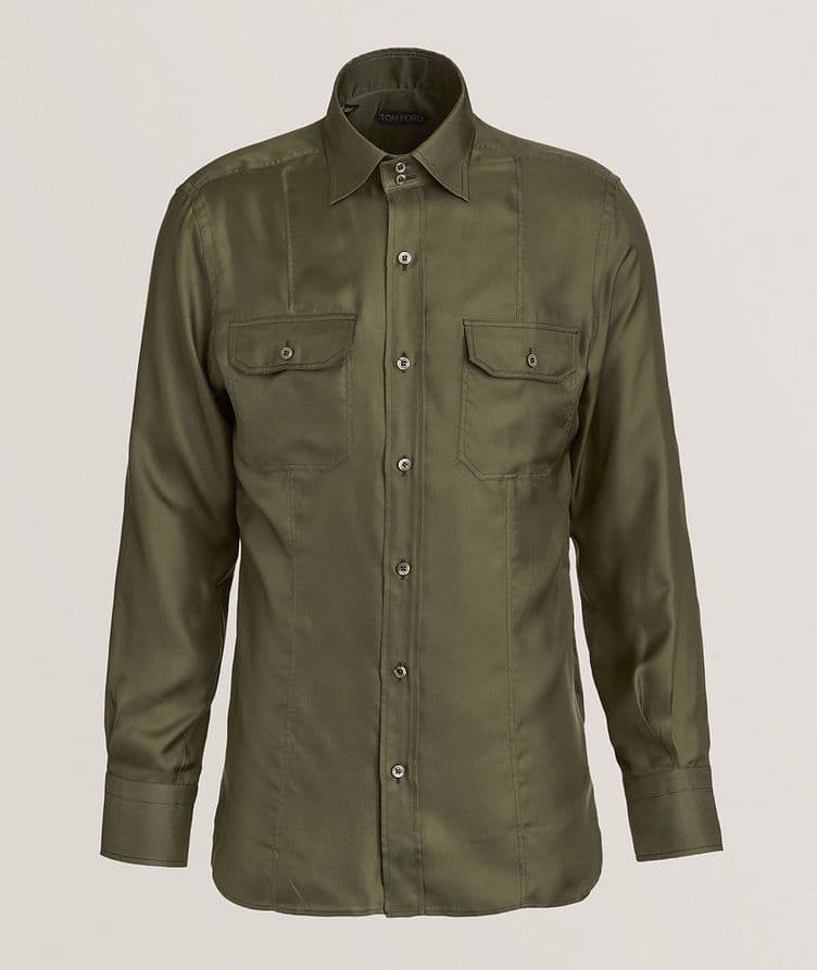 Chemise de style utilitaire en twill de soie image 0