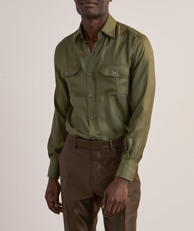 Chemise de style utilitaire en twill de soie image 1