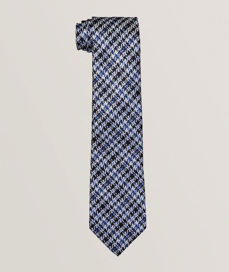 Tonal Overcheck Silk Tie image 0