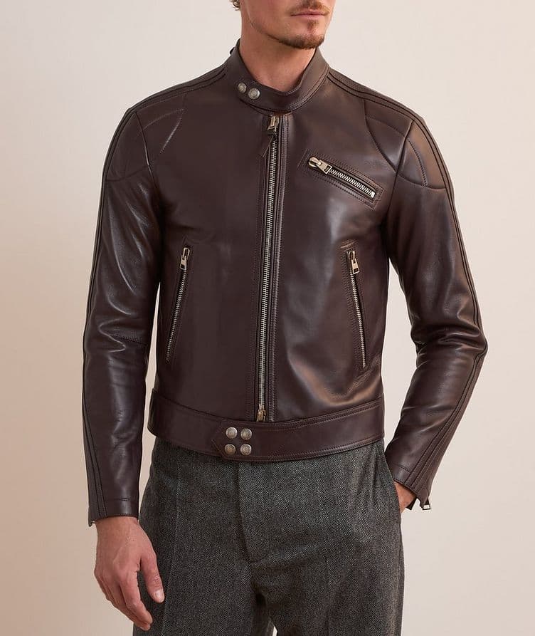 Grain Leather Biker Jacket image 1