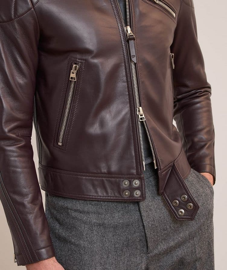 Grain Leather Biker Jacket image 6