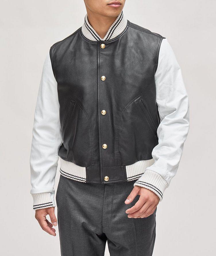 Grained Lamb Leather Bomber Jacket image 1