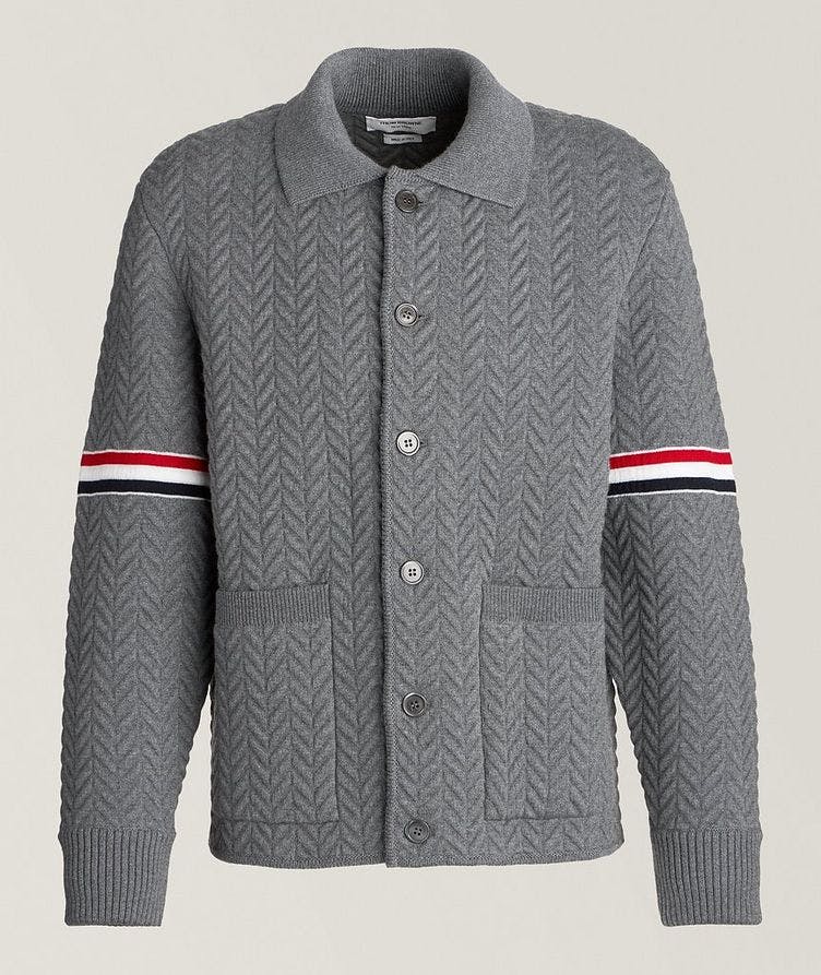 Wool-Blend Quilted Herringbone Work Jacket image 0